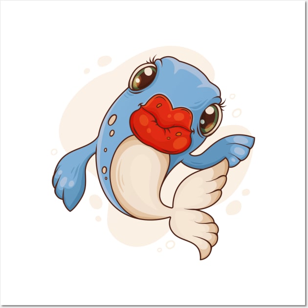 Big Lips Funny Fish Wall Art by Mako Design 